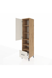 Hyperion Dolap 5 Raflı Tek Çekmeceli Tek Kapaklı 44x44x195 Çam-Aytaşı