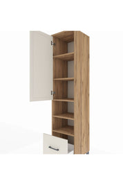 Hyperion Dolap 5 Raflı Tek Çekmeceli Tek Kapaklı 44x44x195 Çam-Aytaşı