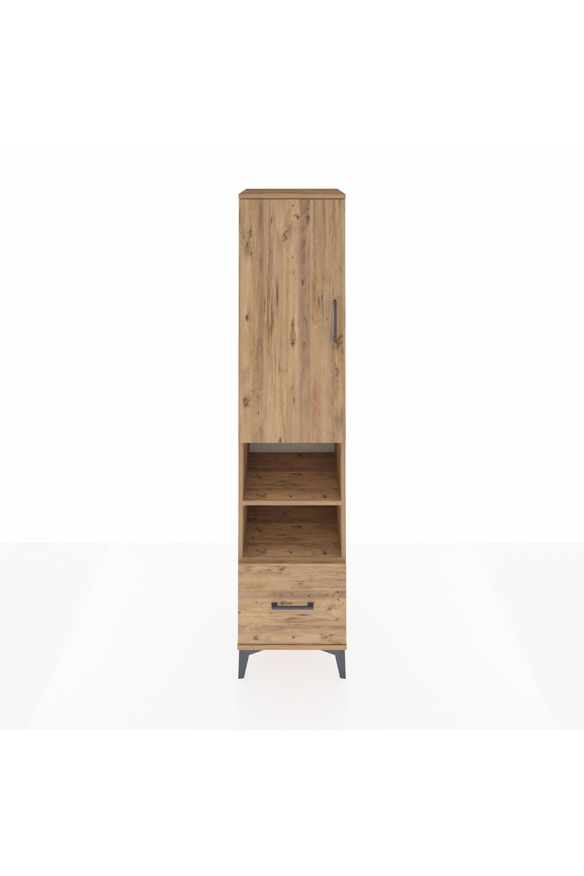 Hyperion Dolap 5 Raflı Tek Çekmeceli Tek Kapaklı 44x44x195 Çam-Çam