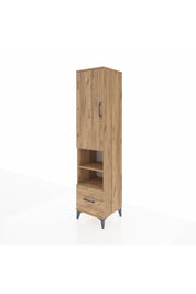 Hyperion Dolap 5 Raflı Tek Çekmeceli Tek Kapaklı 44x44x195 Çam-Çam