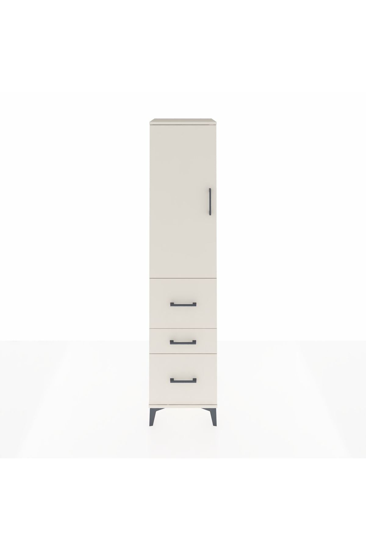 Hyperion Dolap Tek Raflı 3 Çekmeceli Tek Askılı 44x44x195 Aytaşı-Aytaşı