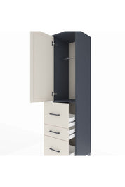 Hyperion Dolap Tek Raflı 3 Çekmeceli Tek Askılı 44x44x195 Antrasit-Aytaşı