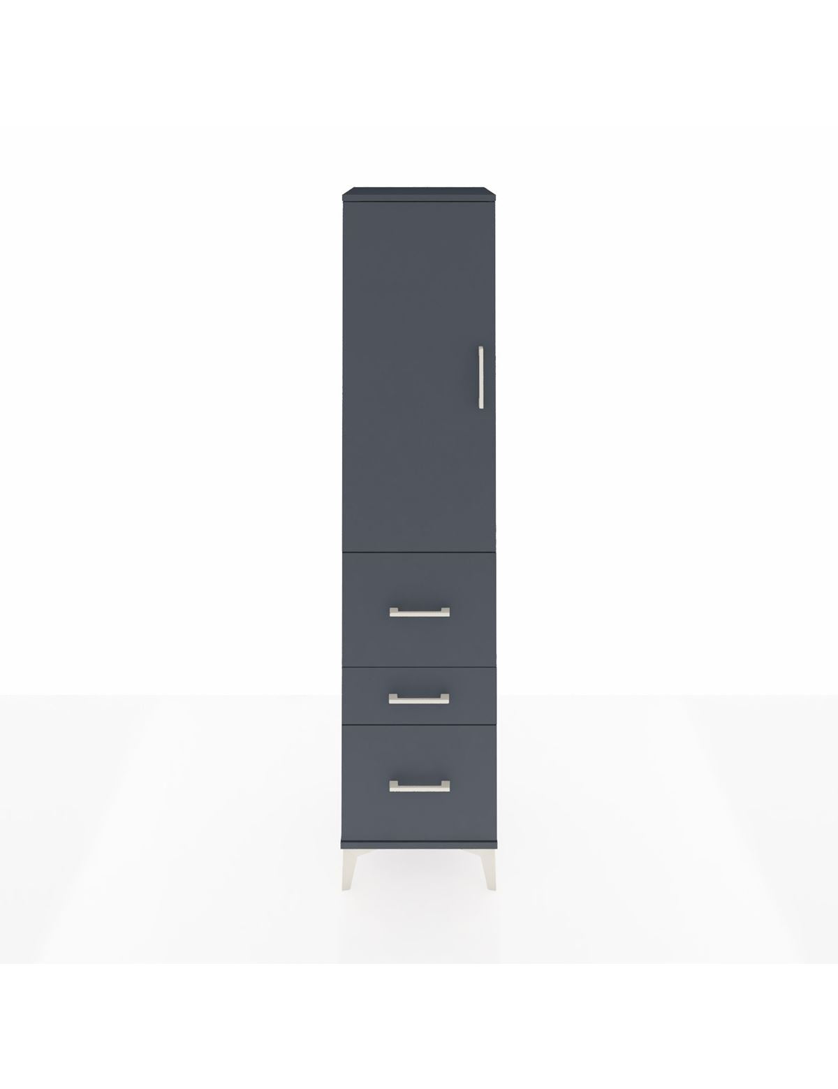 Hyperion Dolap Tek Raflı 3 Çekmeceli Tek Askılı 44x44x195 Antrasit-Antrasit