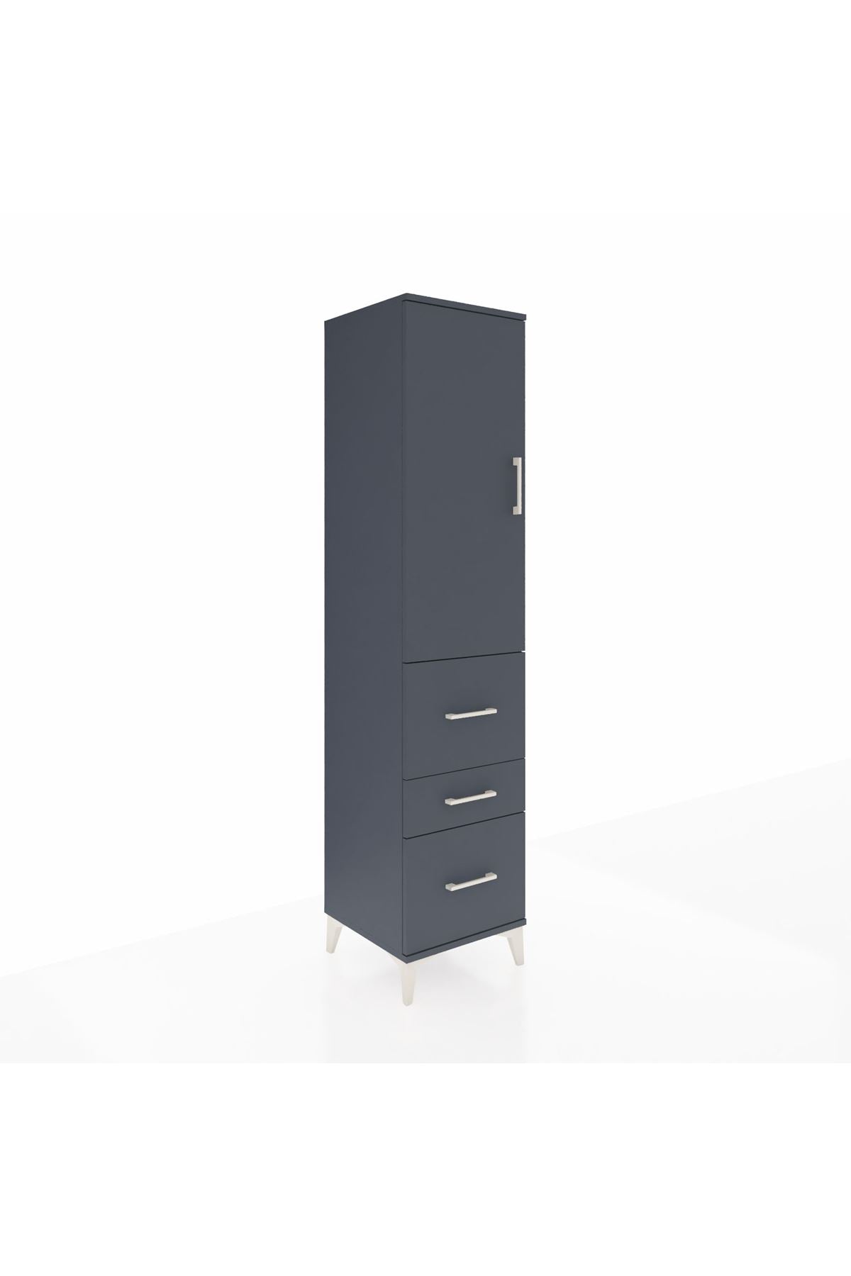 Hyperion Dolap Tek Raflı 3 Çekmeceli Tek Askılı 44x44x195 Antrasit-Antrasit