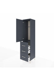 Hyperion Dolap Tek Raflı 3 Çekmeceli Tek Askılı 44x44x195 Antrasit-Antrasit