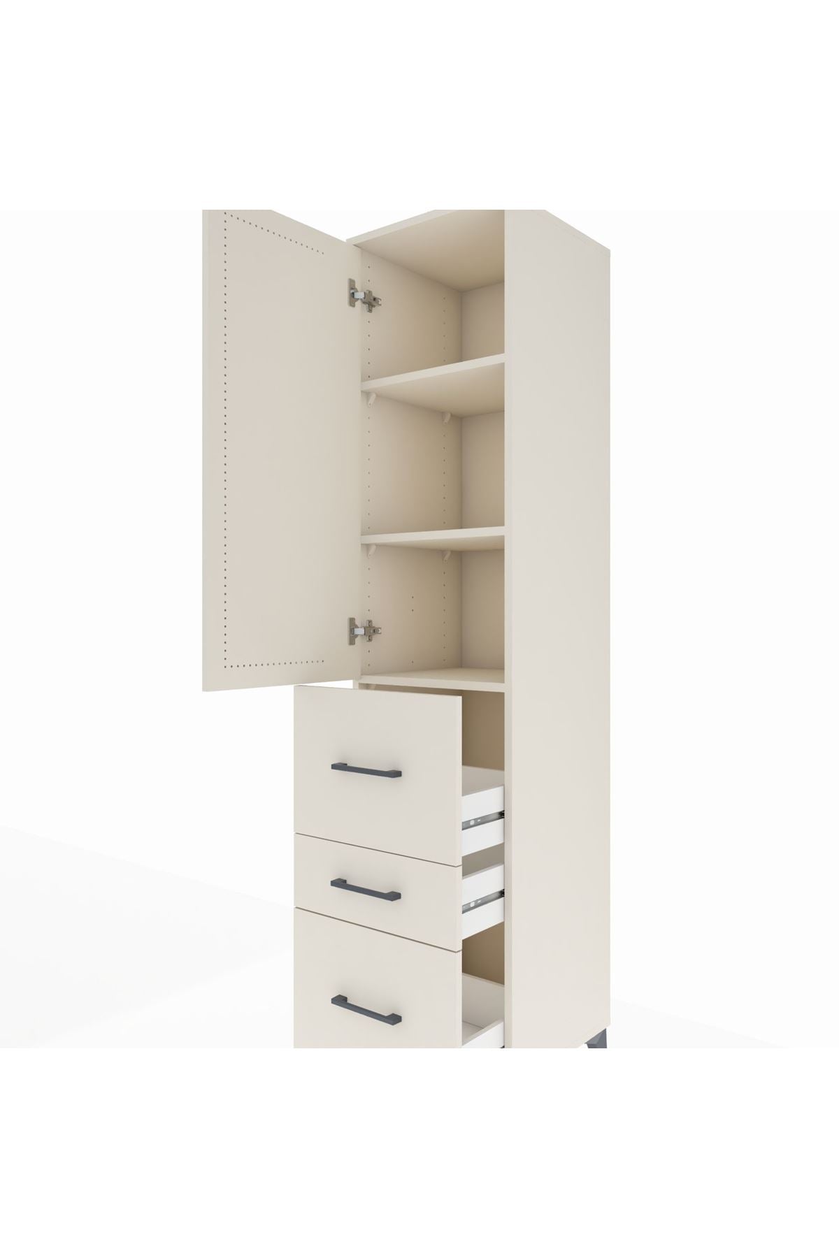 Hyperion Dolap 3 Raflı 3 Çekmeceli Tek Kapaklı 44x44x195 Aytaşı-Aytaşı