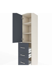 Hyperion Dolap 3 Raflı 3 Çekmeceli Tek Kapaklı 44x44x195 Aytaşı-Antrasit