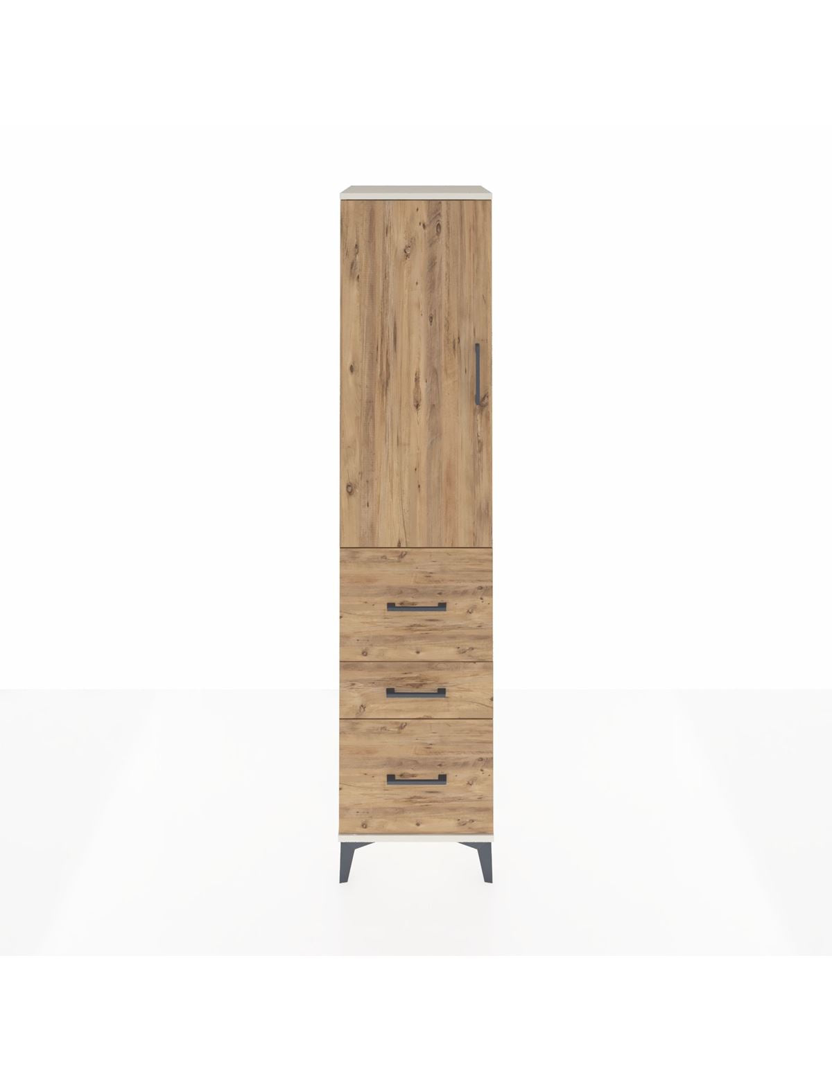 Hyperion Dolap 3 Raflı 3 Çekmeceli Tek Kapaklı 44x44x195 Aytaşı-Çam