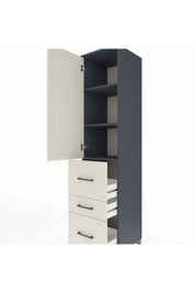 Hyperion Dolap 3 Raflı 3 Çekmeceli Tek Kapaklı 44x44x195 Antrasit-Aytaşı