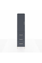 Hyperion Dolap 3 Raflı 3 Çekmeceli Tek Kapaklı 44x44x195 Antrasit-Antrasit