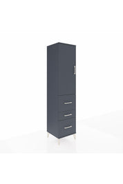 Hyperion Dolap 3 Raflı 3 Çekmeceli Tek Kapaklı 44x44x195 Antrasit-Antrasit
