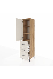 Hyperion Dolap 3 Raflı 3 Çekmeceli Tek Kapaklı 44x44x195 Çam-Aytaşı