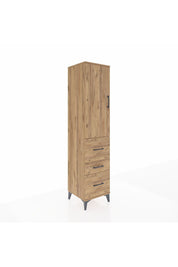 Hyperion Dolap 3 Raflı 3 Çekmeceli Tek Kapaklı 44x44x195 Çam-Çam