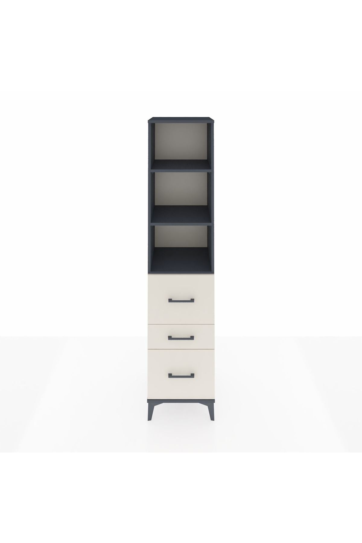 Hyperion Dolap 3 Raflı 3 Çekmeceli 44x44x195 Antrasit-Aytaşı