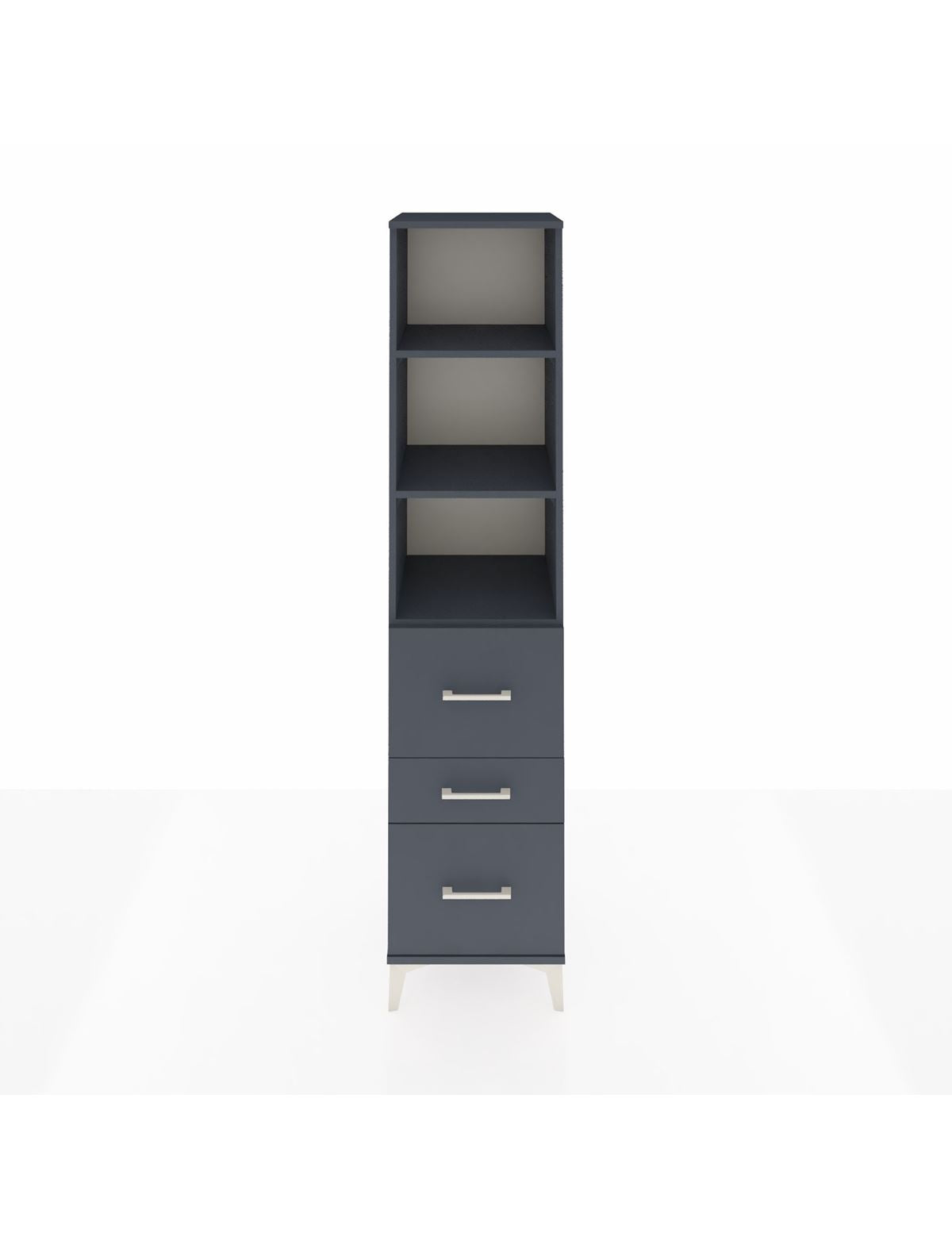 Hyperion Dolap 3 Raflı 3 Çekmeceli 44x44x195 Antrasit-Antrasit