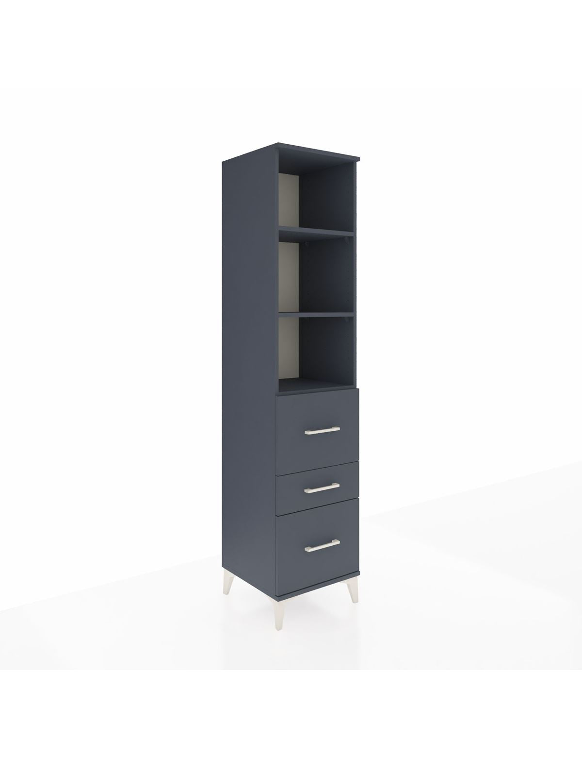 Hyperion Dolap 3 Raflı 3 Çekmeceli 44x44x195 Antrasit-Antrasit