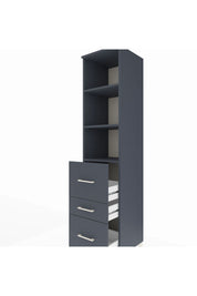 Hyperion Dolap 3 Raflı 3 Çekmeceli 44x44x195 Antrasit-Antrasit