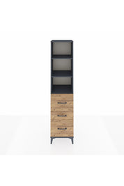 Hyperion Dolap 3 Raflı 3 Çekmeceli 44x44x195 Antrasit-Çam