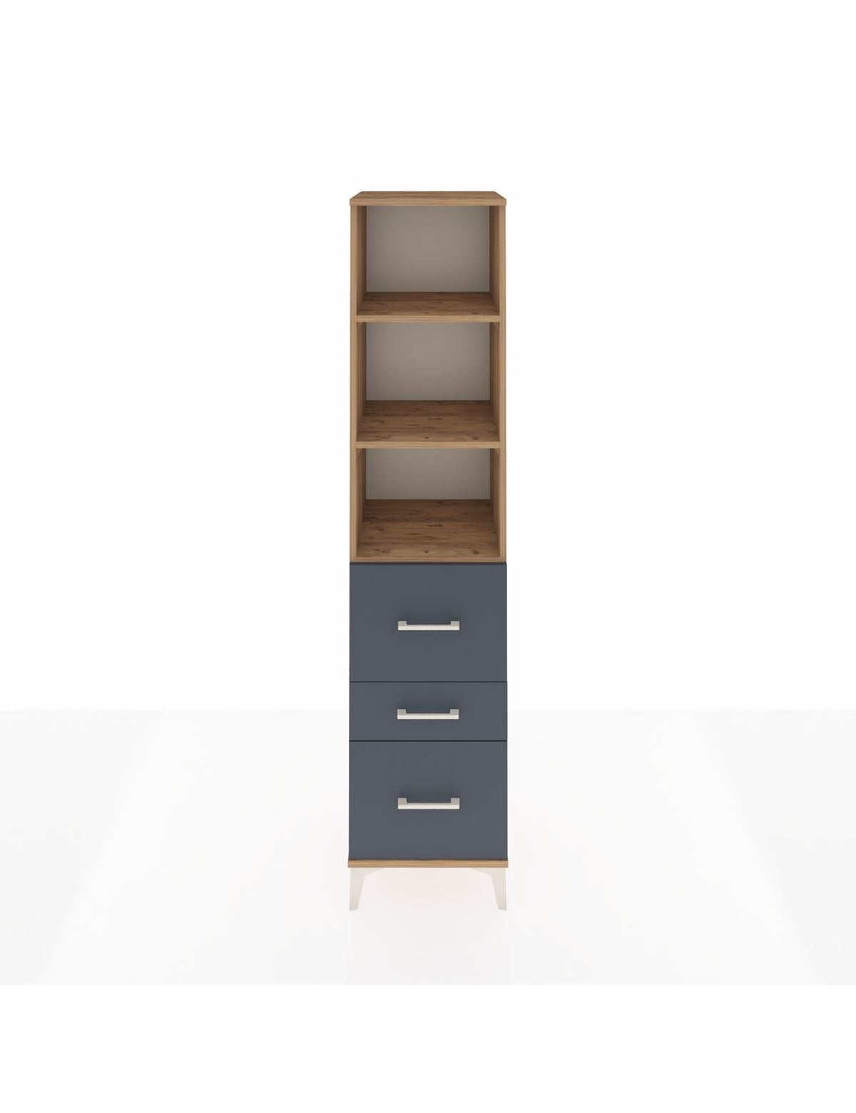 Hyperion Dolap 3 Raflı 3 Çekmeceli 44x44x195 Çam-Antrasit