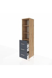 Hyperion Dolap 3 Raflı 3 Çekmeceli 44x44x195 Çam-Antrasit