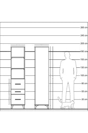 Hyperion Dolap 3 Raflı 3 Çekmeceli 44x44x195 Çam-Antrasit