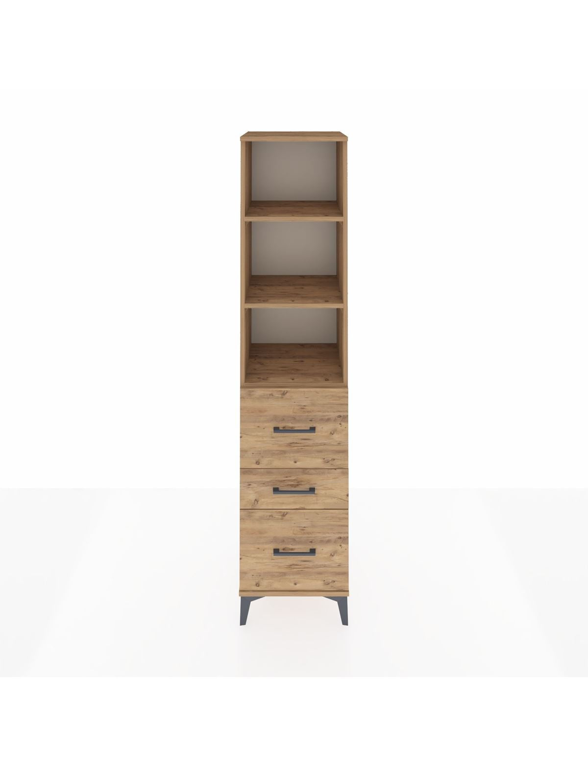 Hyperion Dolap 3 Raflı 3 Çekmeceli 44x44x195 Çam-Çam