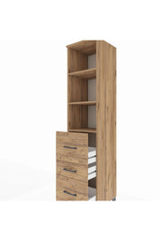 Hyperion Dolap 3 Raflı 3 Çekmeceli 44x44x195 Çam-Çam