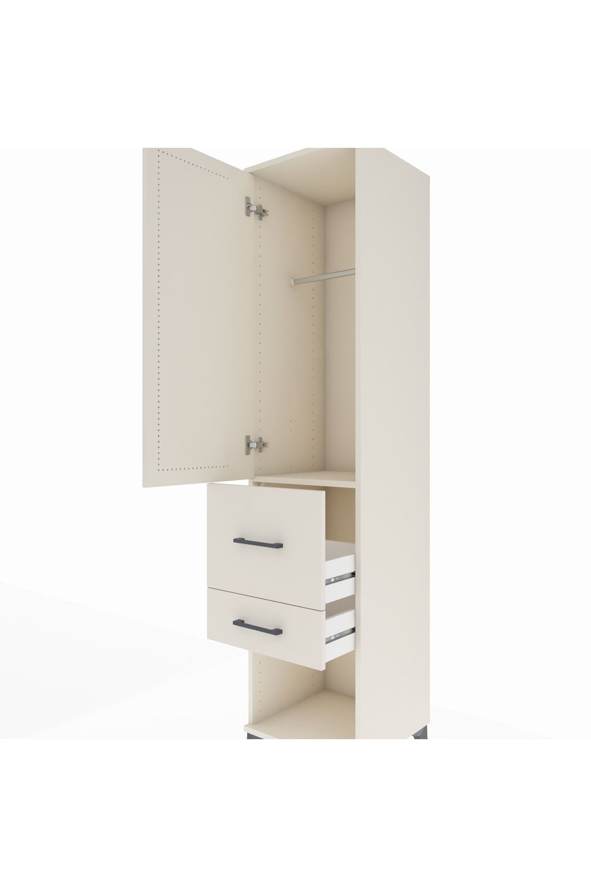 Hyperion Dolap Tek Raflı 2 Çekmeceli Tek Askılı 44x44x195 Aytaşı-Aytaşı