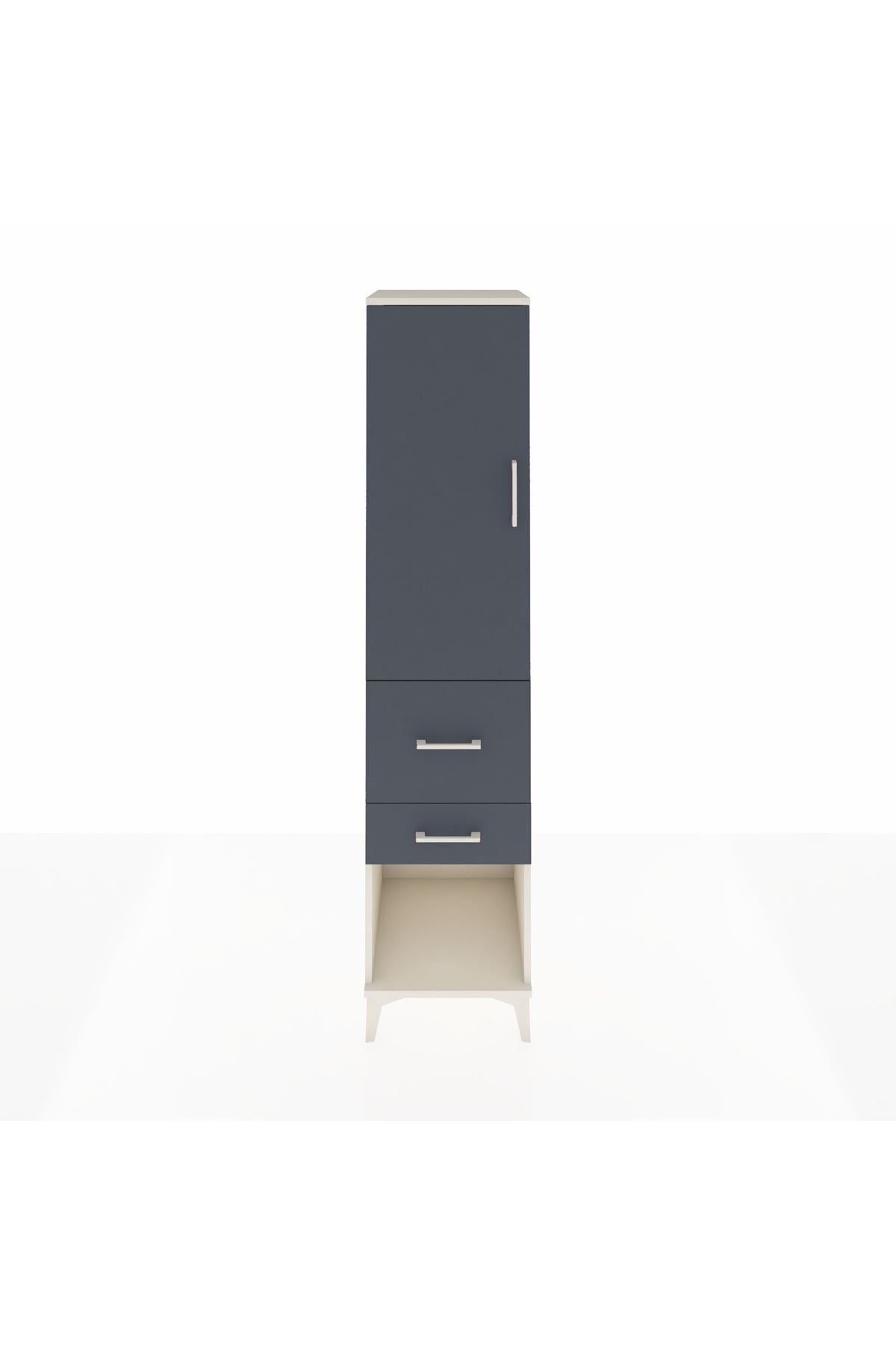 Hyperion Dolap Tek Raflı 2 Çekmeceli Tek Askılı 44x44x195 Aytaşı-Antrasit