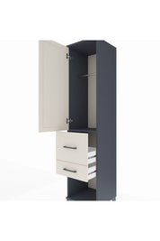 Hyperion Dolap Tek Raflı 2 Çekmeceli Tek Askılı 44x44x195 Antrasit-Aytaşı