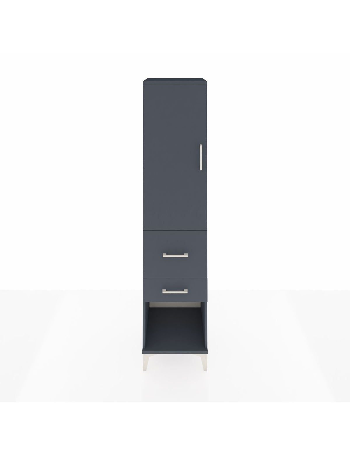 Hyperion Dolap Tek Raflı 2 Çekmeceli Tek Askılı 44x44x195 Antrasit-Antrasit