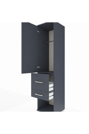 Hyperion Dolap Tek Raflı 2 Çekmeceli Tek Askılı 44x44x195 Antrasit-Antrasit