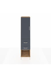 Hyperion Dolap Tek Raflı 2 Çekmeceli Tek Askılı 44x44x195 Çam-Antrasit
