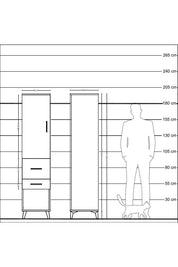 Hyperion Dolap 3 Raflı 2 Çekmeceli Tek Kapaklı 44x44x195 Aytaşı-Aytaşı