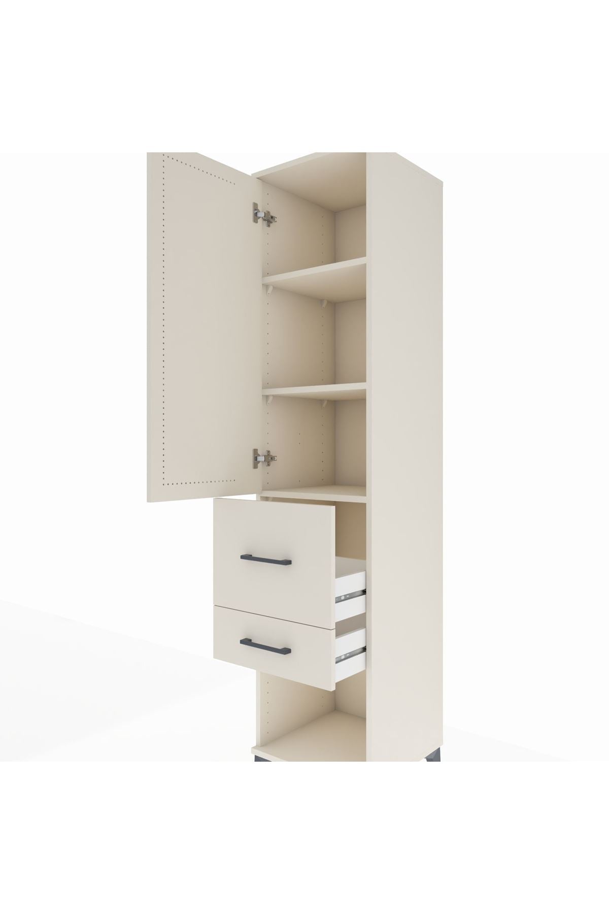 Hyperion Dolap 3 Raflı 2 Çekmeceli Tek Kapaklı 44x44x195 Aytaşı-Aytaşı