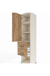 Hyperion Dolap 3 Raflı 2 Çekmeceli Tek Kapaklı 44x44x195 Aytaşı-Çam