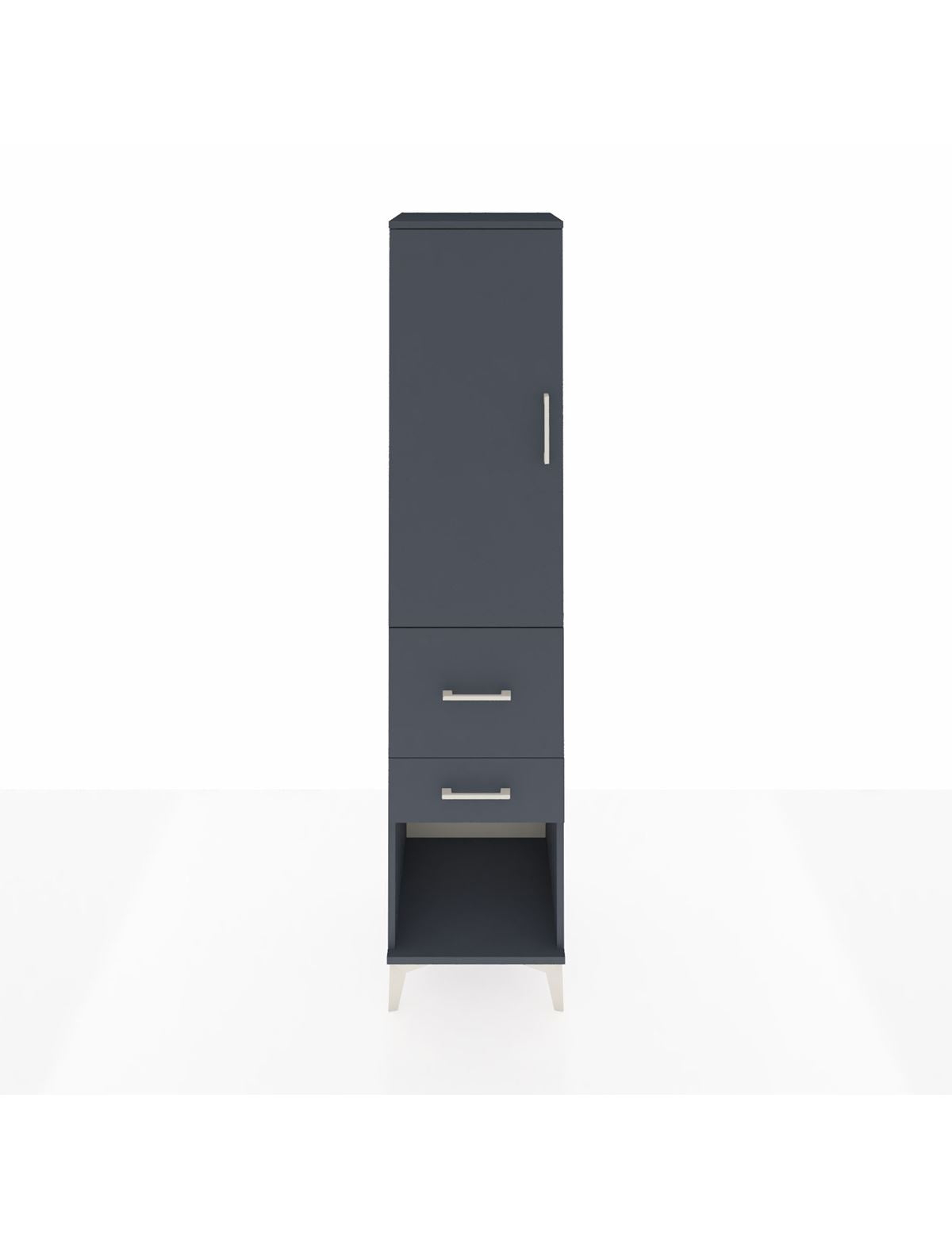 Hyperion Dolap 3 Raflı 2 Çekmeceli Tek Kapaklı 44x44x195 Antrasit-Antrasit