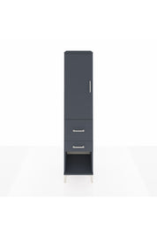 Hyperion Dolap 3 Raflı 2 Çekmeceli Tek Kapaklı 44x44x195 Antrasit-Antrasit