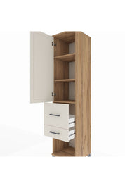 Hyperion Dolap 3 Raflı 2 Çekmeceli Tek Kapaklı 44x44x195 Çam-Aytaşı