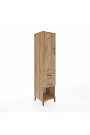 Hyperion Dolap 3 Raflı 2 Çekmeceli Tek Kapaklı 44x44x195 Çam-Çam