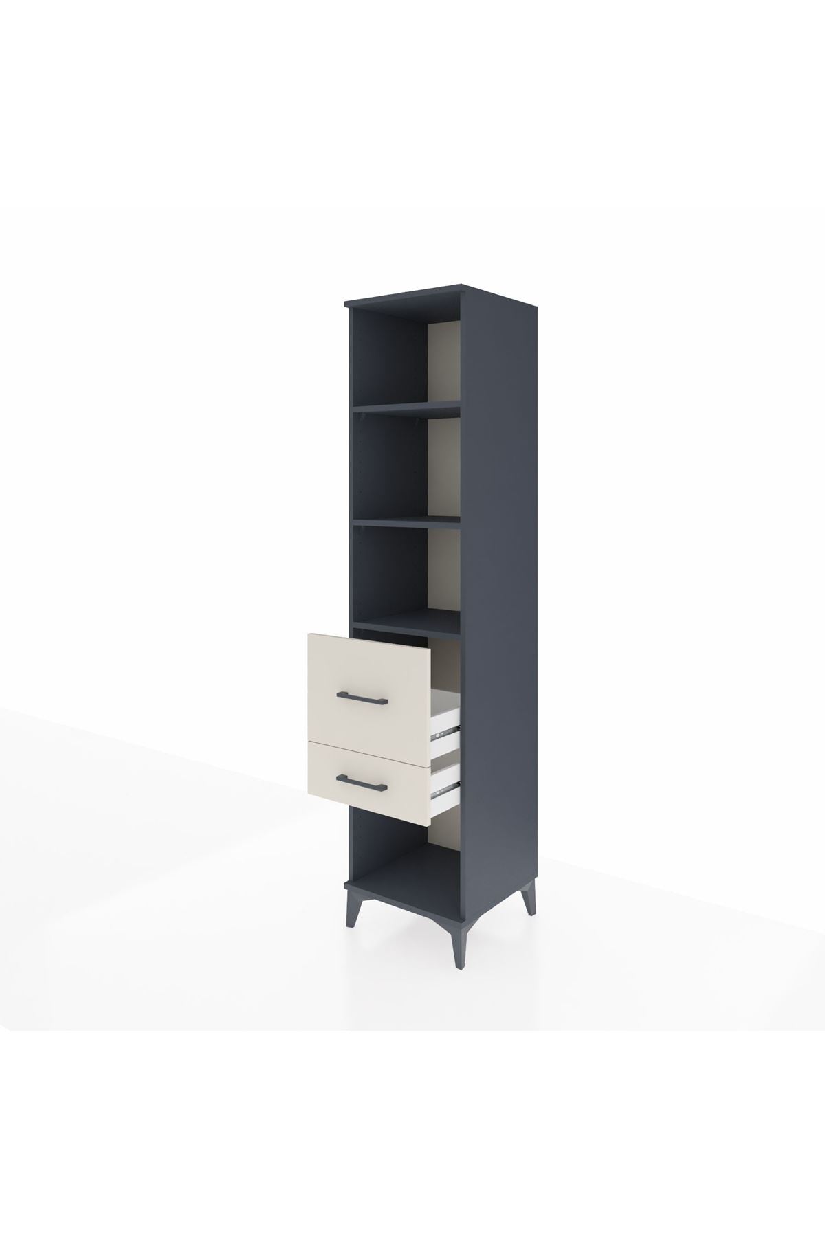 Hyperion Dolap 3 Raflı 2 Çekmeceli 44x44x195 Antrasit-Aytaşı