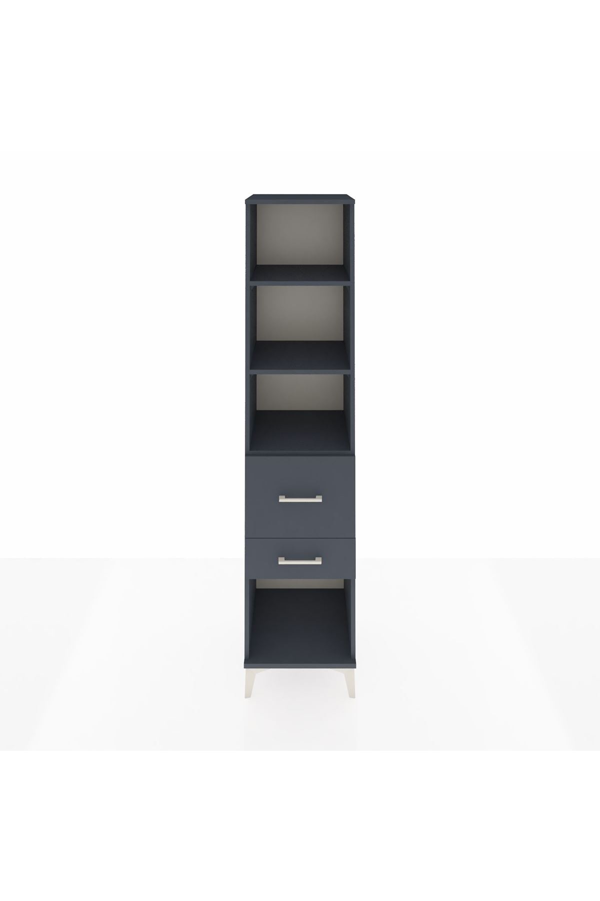 Hyperion Dolap 3 Raflı 2 Çekmeceli 44x44x195 Antrasit-Antrasit