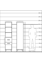 Hyperion Dolap 3 Raflı 2 Çekmeceli 44x44x195 Antrasit-Antrasit