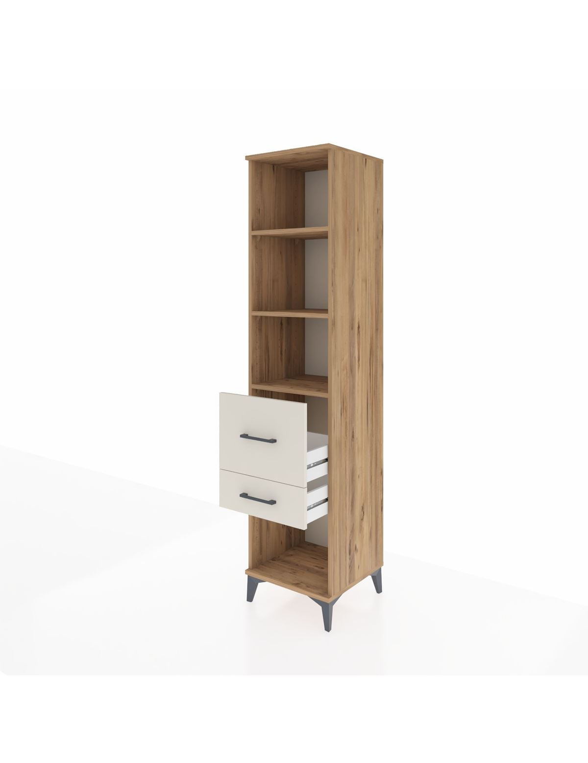 Hyperion Dolap 3 Raflı 2 Çekmeceli 44x44x195 - S58M052V7B