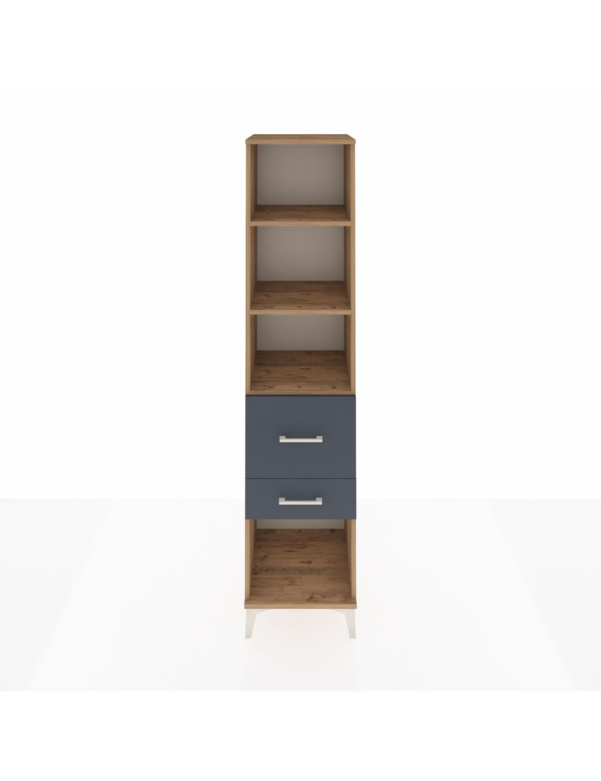 Hyperion Dolap 3 Raflı 2 Çekmeceli 44x44x195 Çam-Antrasit