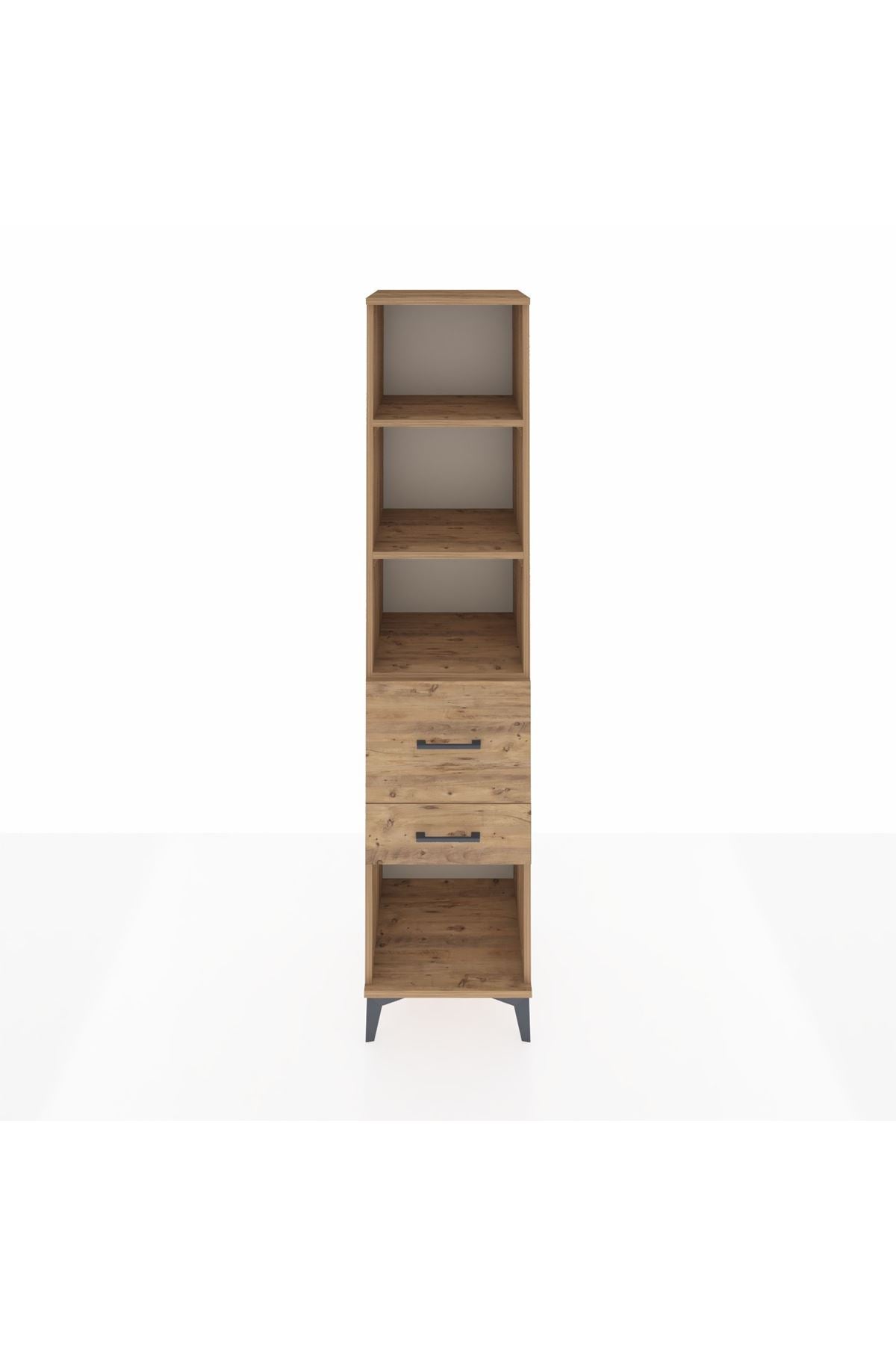 Hyperion Dolap 3 Raflı 2 Çekmeceli 44x44x195 Çam-Çam