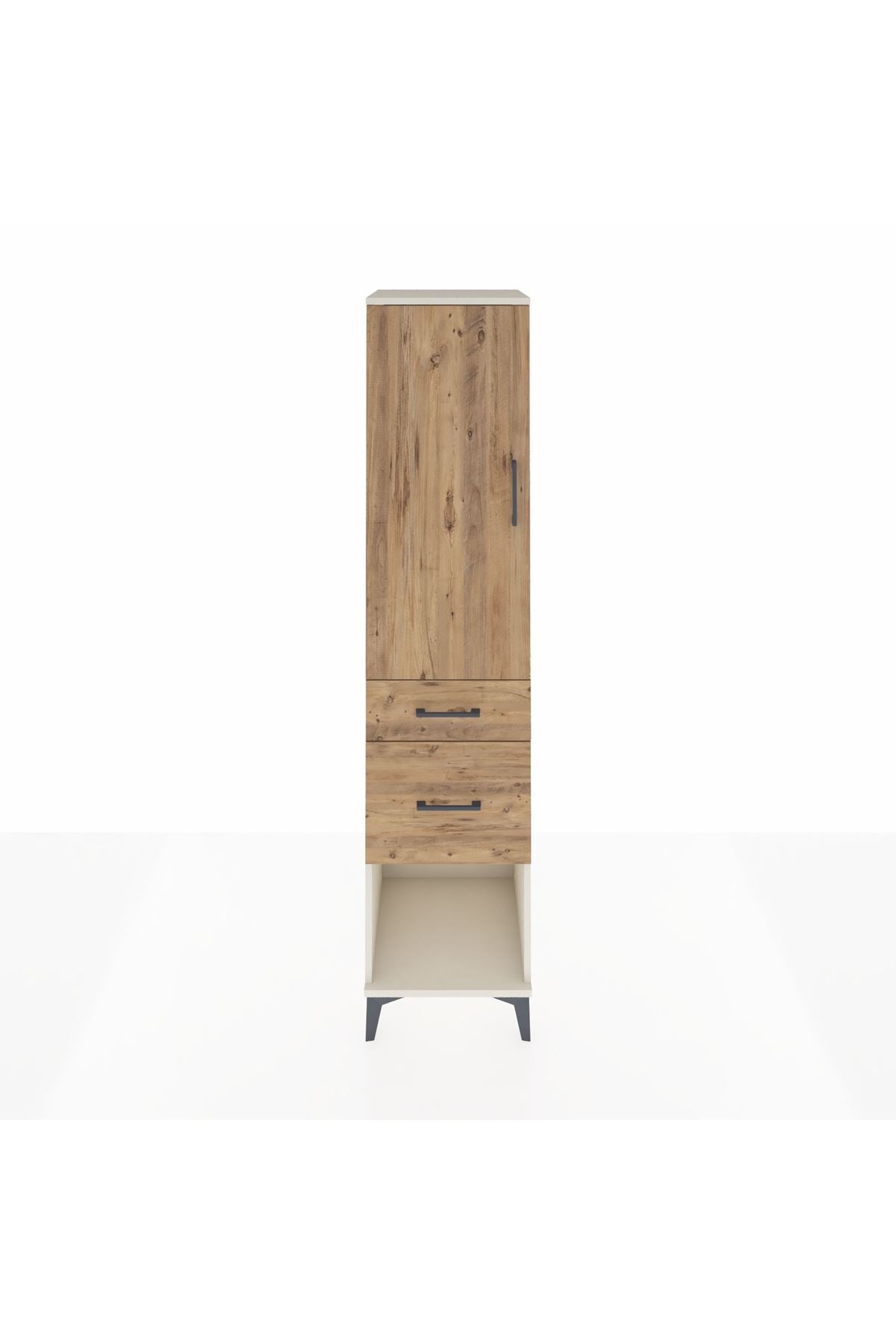 Hyperion Dolap Tek Raflı 2 Çekmeceli Tek Askılı 44x44x195 Aytaşı-Çam