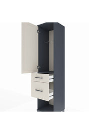 Hyperion Dolap Tek Raflı 2 Çekmeceli Tek Askılı 44x44x195 Antrasit-Aytaşı