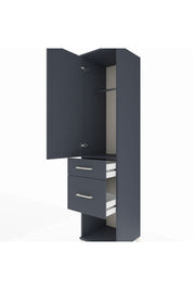 Hyperion Dolap Tek Raflı 2 Çekmeceli Tek Askılı 44x44x195 Antrasit-Antrasit