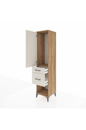 Hyperion Dolap Tek Raflı 2 Çekmeceli Tek Askılı 44x44x195 Çam-Aytaşı
